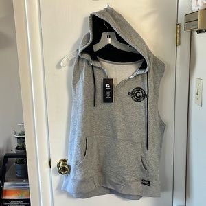 NWT GRRRL hooded women’s muscle tank  grey - size Heidi 2X